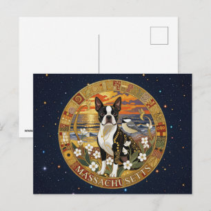 Cartão Postal Símbolos do estado de Massachusetts nos EUA