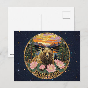 Cartão Postal Símbolos do estado de Montana nos EUA