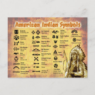 Cartão Postal Símbolos índios nativos americanos