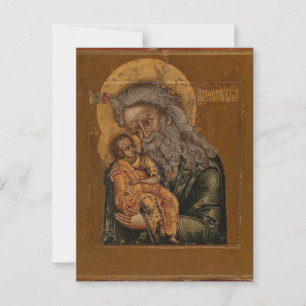 Cartão Postal Simeon, o Ícone Ortodoxo do Receptor de Deus