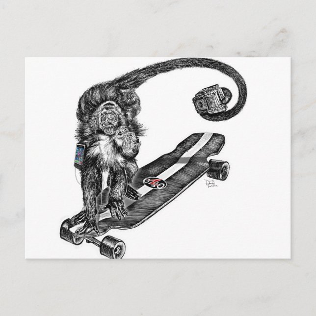Cartão Postal Simian Selfie Art (Frente)