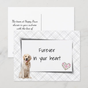 Cartão Postal Simpatia pela Perda de Cachorro Golden Retriever
