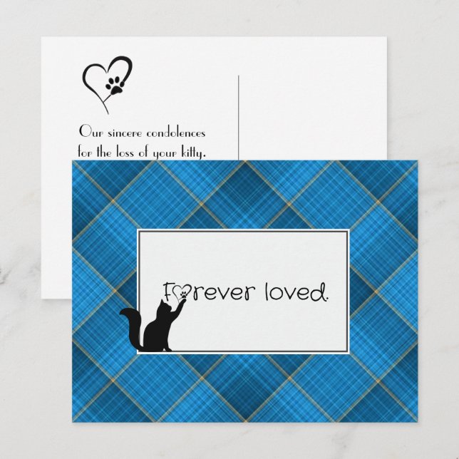Cartão Postal Simpatia por perda de gatinho de Pet do Vet (Frente/Verso)