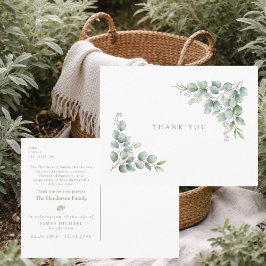 Cartão Postal Simple Greenery Funeral Personalized Thank You III