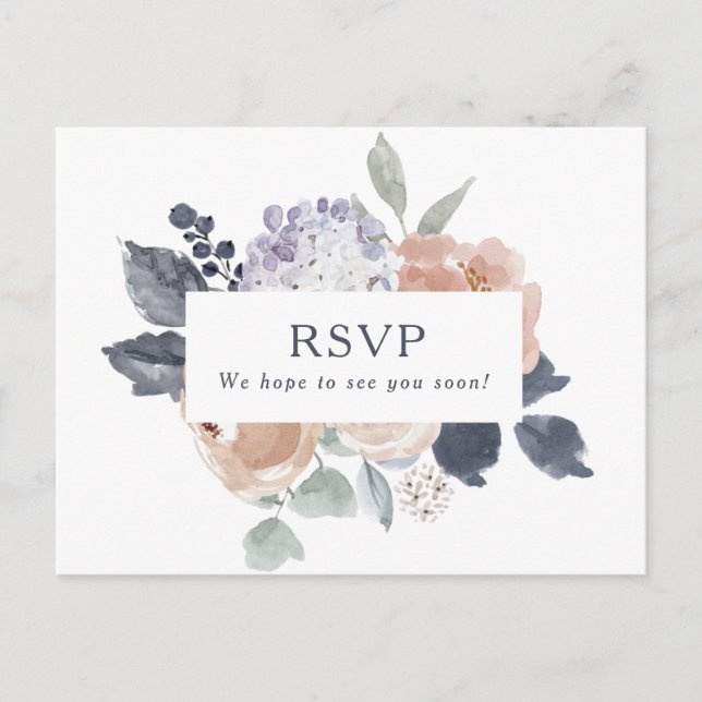 Cartão Postal Simple Rustic Floral Song Request RSVP Postcard (Frente)