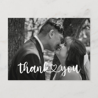 Cartão Postal Simple Wedding Thank You Card