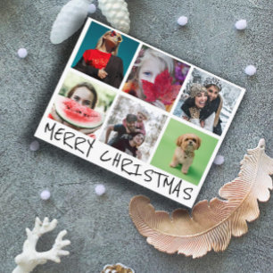Cartão Postal Simples 6 Insta Foto Colagem Feliz Natal