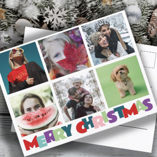 Cartão Postal Simples 6 Insta Foto Colagem Feliz Natal