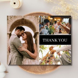Cartão Postal Simples Agradecimento de Casamento com Foto