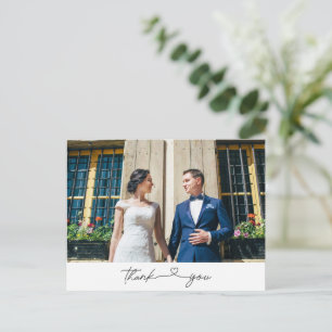 Cartão Postal Simples agradecimento de casamento com foto em rot