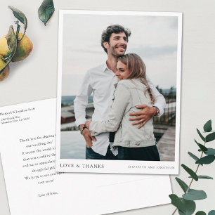 Cartão Postal Simples Agradecimento de Casamento com Foto Person