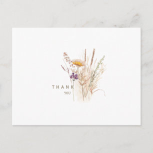 Cartão Postal Simples Agradecimento Floral de Outono Funeral