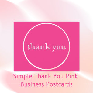 Cartão Postal Simples Agradecimento Rosa Negócios 