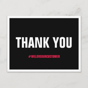 Cartão Postal Simples Borda Negra Obrigado Cartão-Postal De Gra