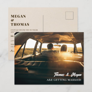 Cartão Postal Simples casamento de fotos minimalista