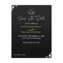 Simples Casamento Preto e Branco Salvar a Data