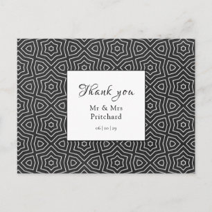 Cartão Postal Simples Chic Obrigado Casamento Marroquino