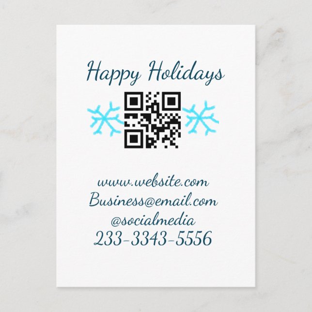 Cartão Postal simples código QR personalizado adicionar seu nome (Frente)