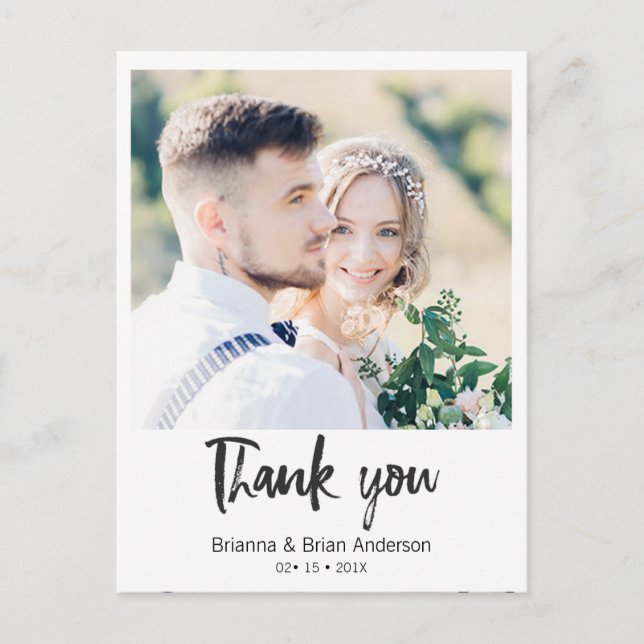 Cartão postal Simples de Caligrafia Preta (Frente)