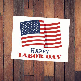 Cartão Postal Simples Dia do Trabalho Elegante com bandeira dos 