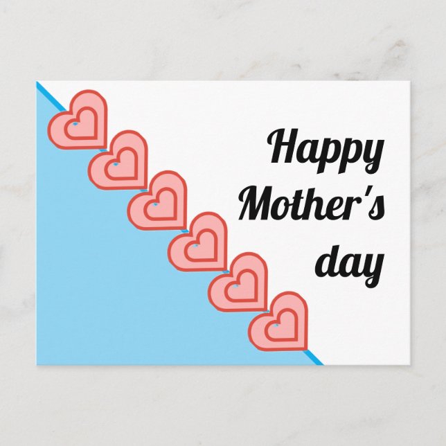 Cartão Postal Simples e Bonito com Coração (Frente)