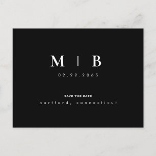 Cartão Postal Simples e Elegante Monograma de Casamento Salve a 