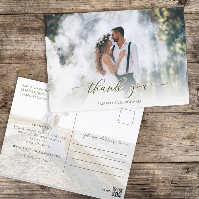 Cartão Postal Simples Elegante Duas Fotografias Moderna (Criador carregado)