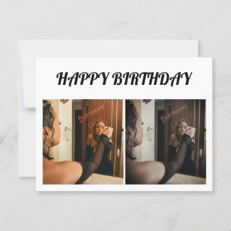 Cartão Postal Simples Elegante duas fotos