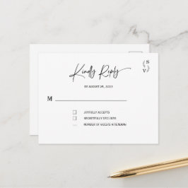 Cartão Postal Simples Elegantes Minimalistas rsvp personalizadas