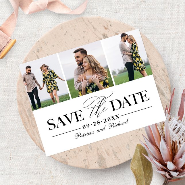 Cartão Postal Simples Estilo de C Casamento Salvar A Data 3 Foto (Criador carregado)