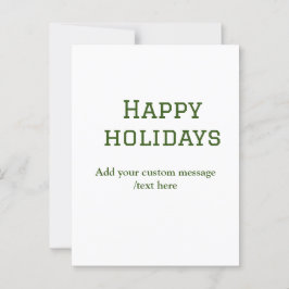 Cartão Postal Simples feriados verdes e felizes no Natal