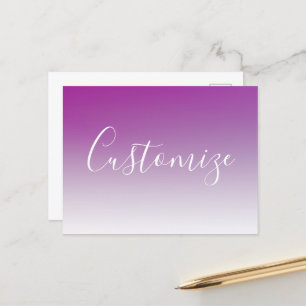 Cartão Postal Simples Gradiente Ombre Roxo Minimalista Moderno
