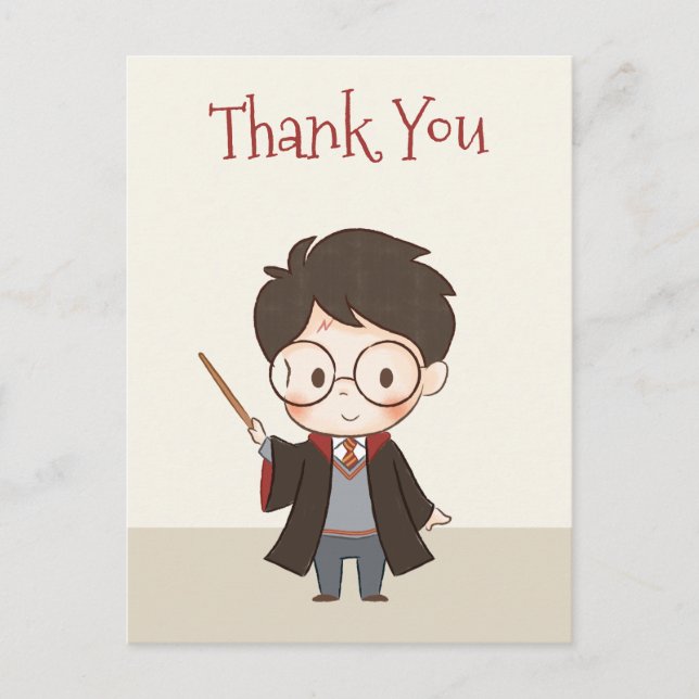 Cartão Postal Simples Harry Potter Obrigado (Frente)