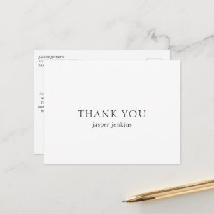 Cartão Postal Simples Minimal Moderno Preto e Branco