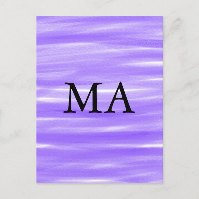 Cartão Postal Simples monograma adicione seu nome com letra míni (Frente)