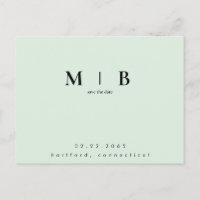 Simples Monograma Mint QR Code Salvar a Data