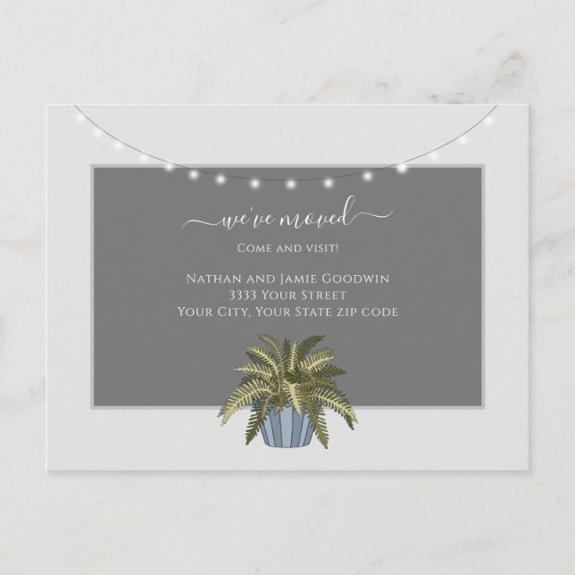 Cartão Postal Simples, movemos novo lançamento de script domésti (Frente)