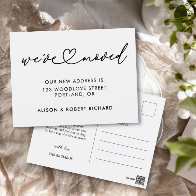 Cartão Postal Simples Mudamos Novo Anúncio de Movimentação de En (Criador carregado)