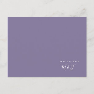 Cartão Postal Simples Salve o Dia de Casamento Lavanda