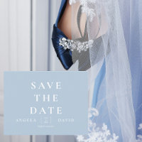 Simples Save the Date de Casamento Azul Céu Modern