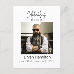 Cartão Postal Simples Simples Simpatia Funeral Foto Memorial