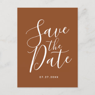 Cartão Postal Simples Terracota Salve O Dia Boho Casamento