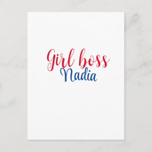 Cartão Postal simples textos de imagem minimalista garota chefe 
