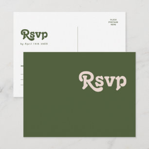 Cartão Postal Simples Vibrações Retrô   Resposta de Casamento Ve