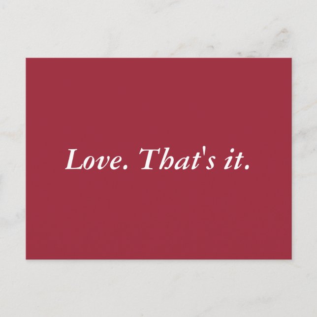 Cartão Postal Simplesmente Amor (Frente)