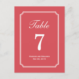 Cartão Postal Simplesmente Chic Wedding Table Number Card