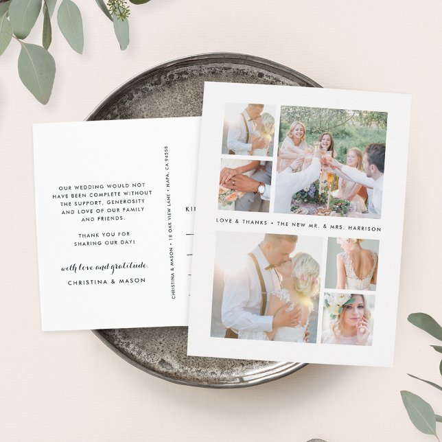 Cartão Postal Simplesmente Declarado | Colagem de Fotos de Casam (Criador carregado)