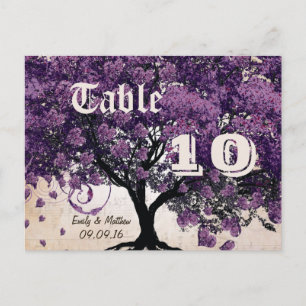 Cartão Postal Simplesmente Pêssego Roxo Número da Mesa da Árvore