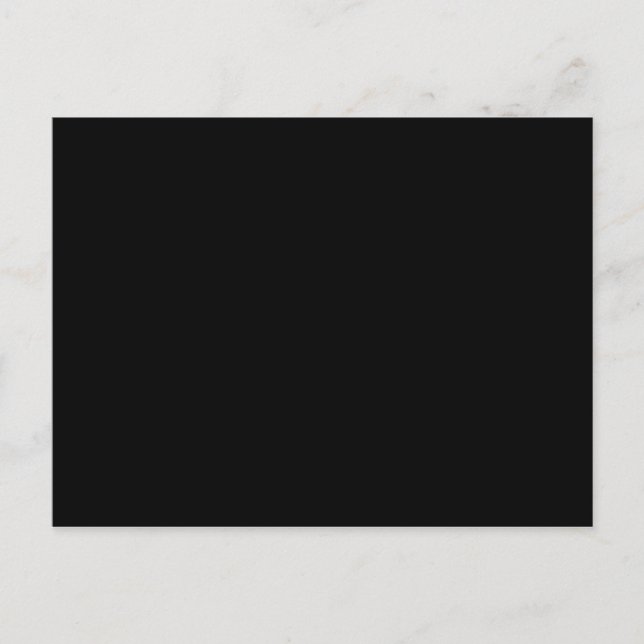 Cartão Postal Simplesmente Preto Cor Sólida Personalize-A (Frente)
