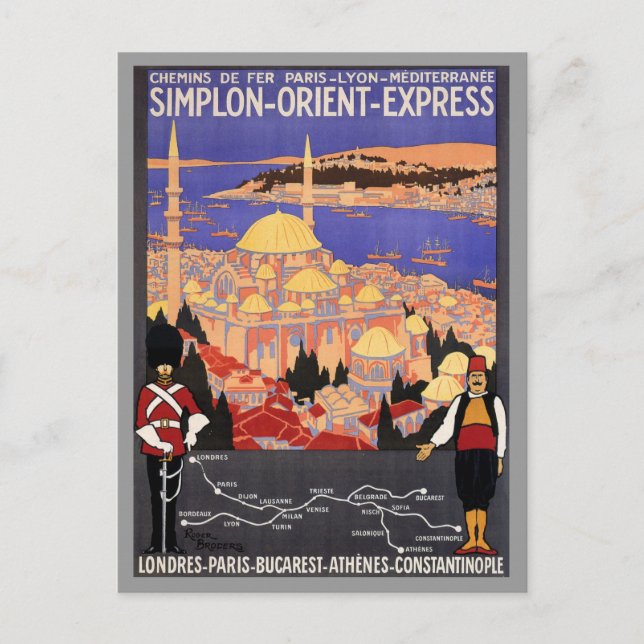Cartão Postal Simplon Orient Express para Constantinopla (Frente)